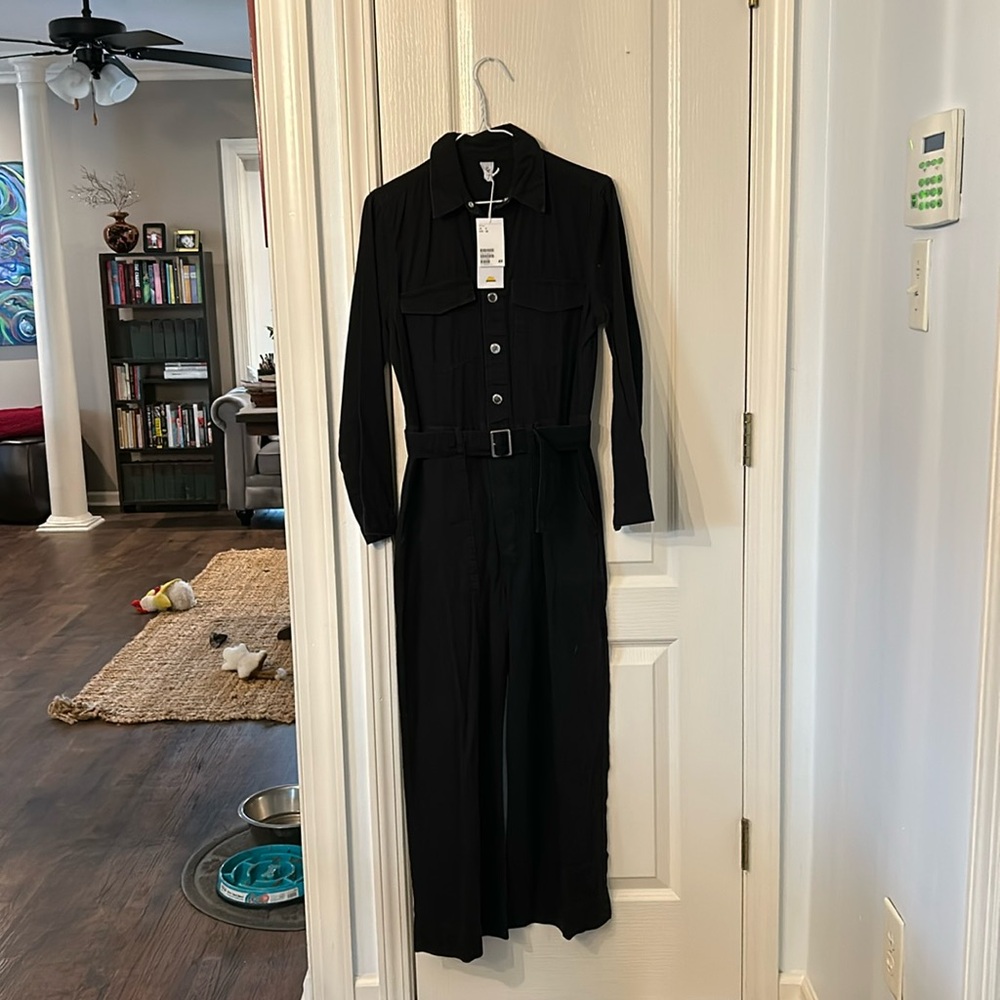 NWT H&M black denim jumpsuit